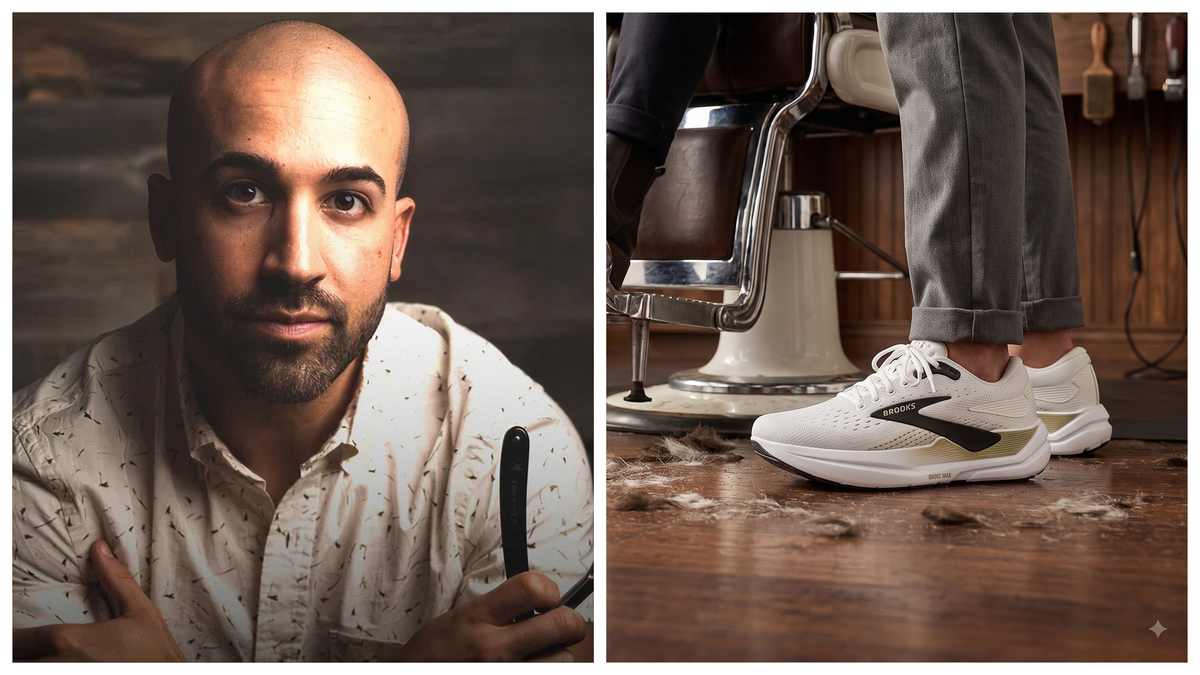 Pro barber Daniel Ross stands 12 hours a day and owns 11 pairs of the same Brooks Ghost Max shoes to stay comfortable
